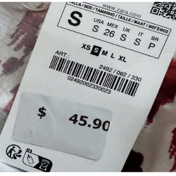 Zara abstract geometric print top with knot - Picture 4 of 5